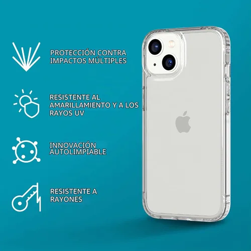 Vista 2 de tech21 Funda transparente para iPhone 14 Evo, resistente a los arañazos, absorción de golpes, con protección contra caídas de 12 pies
