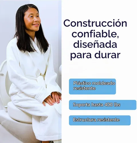 Vista 5 de AquaSense Elevador de asiento de inodoro portátil de 4 pulgadas, asiento