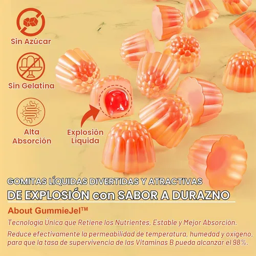 Vista 7 de Vitamina D3 5000IU+K2 (MK-7) 120mcg, Gomitas de vitamina D3 K2 amigables con GLP-1 Sugar Free with Vitamin B Complex -Methyl B12, B9, B6 Vit E &