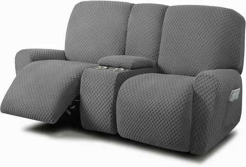 Vista 20 de ULTICOR Fundas de sofá reclinable de 8 piezas, fundas elásticas de jacquard para sofá reclinable de 3 cojines, fundas deslizables gruesas, suaves