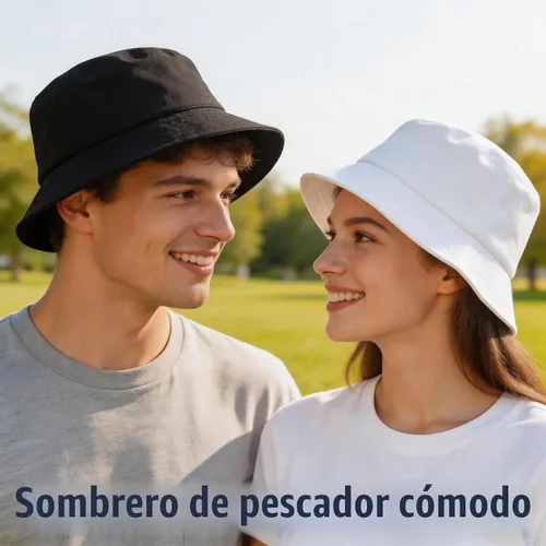 Vista 2 de NPJY Bucket Hat for Women Men Cotton Summer Packable Sun Beach Travel Cap Caqui liso.
