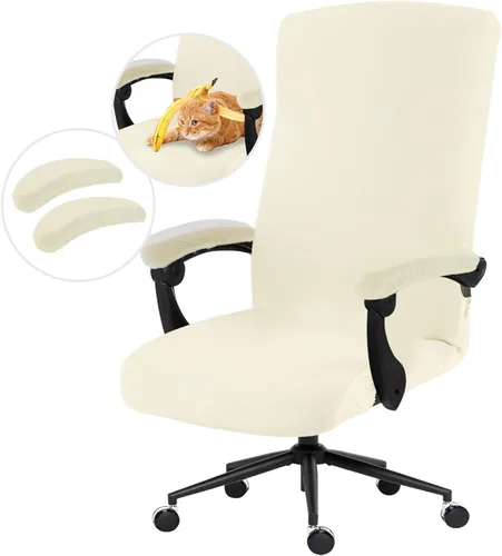 Vista 69 de Fundas elásticas resistentes al agua para sillas de computadora - Protectores lavables para respaldo giratorio y asiento para mascotas - Negro