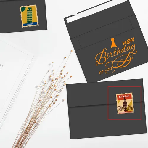 Vista 6 de 100 Paquetes Sobres Negros de 4 x 6 pulgadas para Tarjeta de Invitación, Sobres Pequeños A6 Autoadhesivos para Bodas, Fiestas de Cumpleaños, Baby