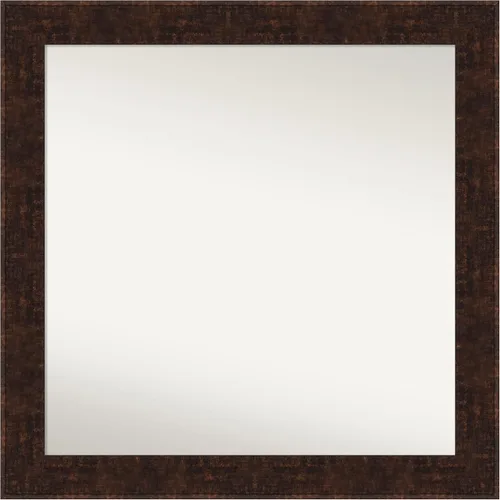 Vista 74 de Amanti Art Espejo de baño de bronce para sobre fregadero, 24 x 24 pulgadas, espejo de tocador cuadrado estrecho de bronce Manhattan, marco de madera