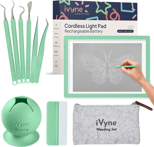 Vista 9 de iVyne Almohadilla de luz con cable para desmalezar vinilo, caja de luz A4 para dibujo, tablero de luz para trazar, caja de luz para pintura de Negro