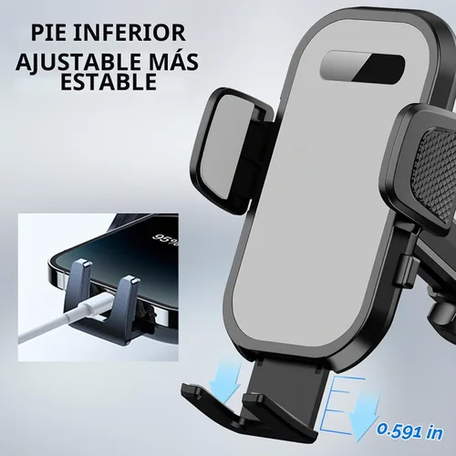 Vista 5 de Soporte de teléfono para automóvil, soporte de teléfono para parabrisas de automóvil, ventilación de aire, universal, manos libres, soporte