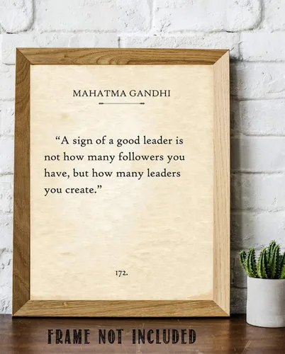 Vista 6 de Gandhi - Un signo de un buen líder – Cita de página de libro literario, impresión de página de libro de literatura inspiradora, regalo