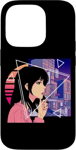 Vista 17 de Retro 80's Japanese Lofi Vaporwave Aesthetic Sad Anime Girl Case for iPhone 17