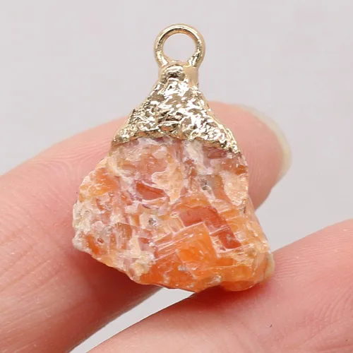 Vista 9 de LHJ 7 colgantes surtidos de piedra natural, colgantes irregulares de cristal crudo con borde dorado, colgantes de gota de ágata de cuarzo a granel