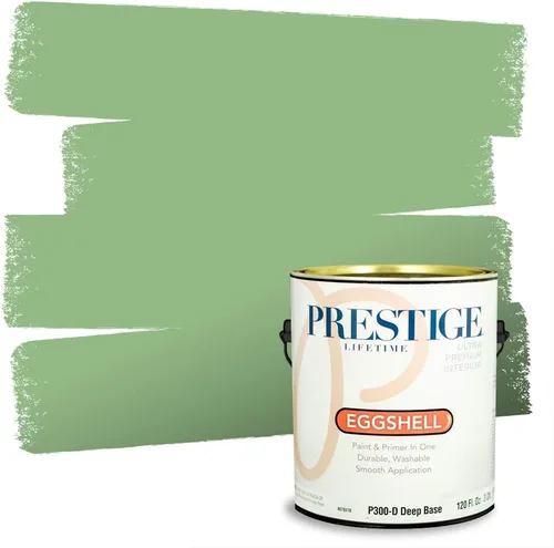 Vista 203 de PRESTIGE Pintura exterior e imprimación en uno, aloe, plano, 1 galón