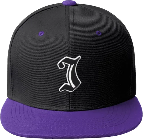 Vista 187 de Daxton Gorra clásica con visera de billete plano con letras del alfabeto inglés antiguo de la A a la Z