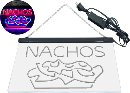 Vista 8 de ADVPRO Nachos Café - Letrero de neón LED de doble color, azul y rojo, 16 x 12 pulgadas, st6s43-i0314-Br