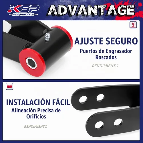 Vista 5 de KSP Grilletes de Caída para Silverado 1500 1999-2019, Kits de Grilletes de Bajada Trasera de 2" Compatibles con Chevy Silverado GMC Sierra 1500