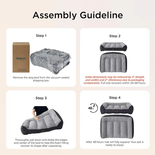 Vista 8 de Bedsure Cama ortopédica para perros de tamaño mediano, camas extra gruesas de apoyo para perros medianos con funda impermeable lavable, cómodo sofá