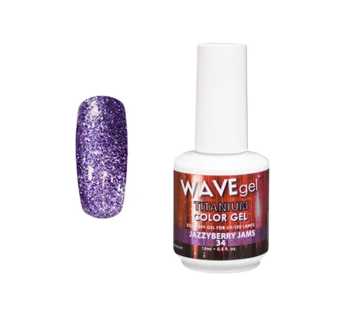 Vista 29 de WAVEGEL - Esmalte de uñas en gel con purpurina, colección Titanio, #28 Twinkle Pink I 0.5 onzas
