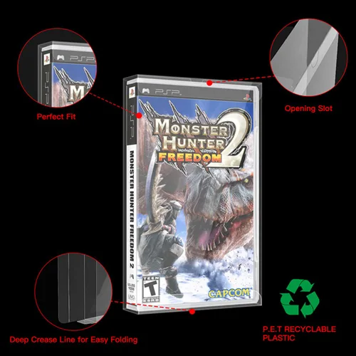 Vista 3 de 10 PCS Clear Protective Display Case for PSP Game Cards – Transparent Storage Box for PlayStation Portable UMD Cartridge (CIB Compatible)