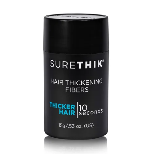 Vista 2 de SureThik Paquete de fibra espesante para el cabello de 0.53 oz (marrón claro) y spray de sujeción (3.4 oz)
