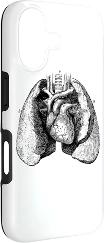 Vista 3 de Human Heart Lungs Anatomy Vintage Medical Anatomical Heart Case for iPhone 17