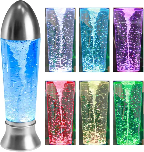 Vista 8 de YAKii - Lámpara de tornado LED que cambia de color, 10.5", juguete de ciencia que genera un tornado, funciona con pilas o un cable USB.