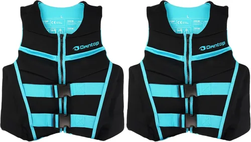 Vista 9 de Owntop Chaleco de natación para niños jóvenes Ligero y de secado rápido Hebillas ajustables y cremallera Kayak, entrenamiento de natación