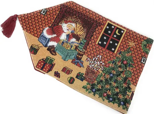 Vista 8 de Tache Home Fashion Camino de mesa con tapiz Mrs. Snowman 13x54