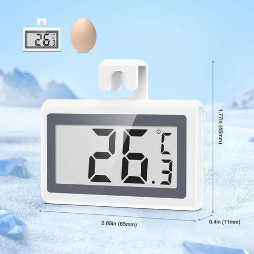 Vista 4 de Termómetro de refrigerador y congelador, termómetro digital para refrigerador, pantalla LCD, termómetro de temperatura para refrigerador