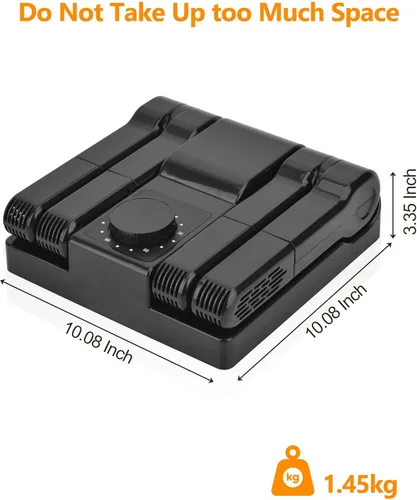 Vista 2 de Secador y Calentador Eléctrico Portátil para Zapatos y Botas con Temporizador, Calentador y Ventilador de Alta Salida, Plegable y con Estante