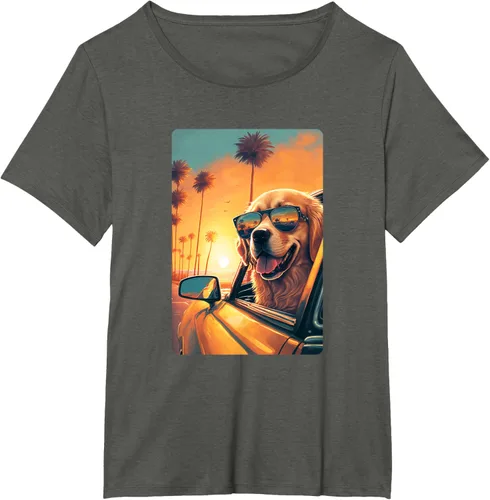 Vista 72 de Golden Retriever - Camiseta divertida de Golden Retriever con lentes, Negro