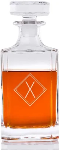 Vista 24 de Art Deco grabado personalizado Classic decantador, A