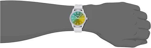 Vista 5 de Reloj transparente para mujer, colorido esfera de arco iris, reloj analógico, simple e impermeable para niñas