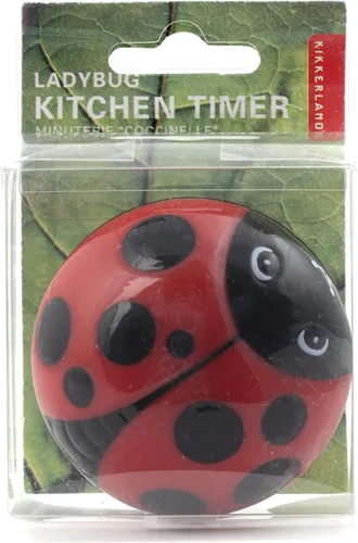 Vista 2 de Mariquita temporizador de cocina Kikkerland, Ladybug, Rojo