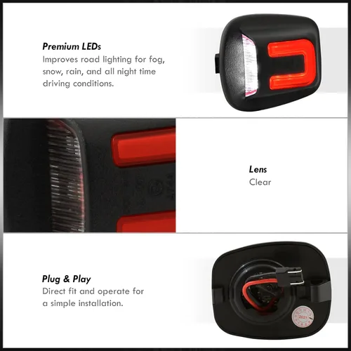 Vista 5 de AJP Distributors Tubo blanco y rojo SMD LED para parachoques trasero, luces de matrícula, compatible con par/reemplazo para Xterra Frontier D22 1994