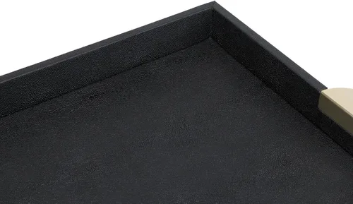 Vista 4 de HofferRuffer Bandeja Decorativa de Servir de Cuero Sintético, Elegante Bandeja Otomana para Mesa de Café, Desayuno, Bebidas, Bandeja para Servir