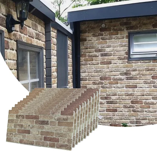Vista 25 de Dundee Deco Paneles de pared 3D de ladrillo sintético, revestimiento, paneles de pared con aspecto de piedra gris, revestimiento de espuma
