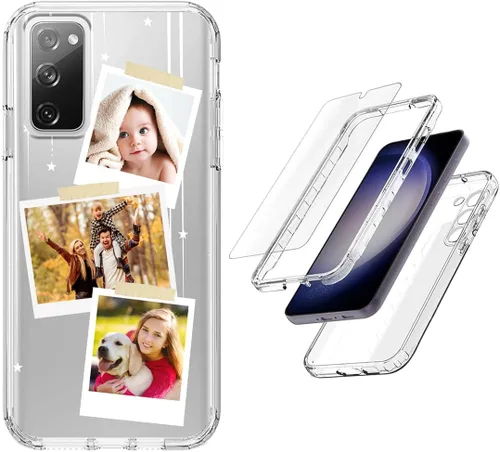 Vista 19 de Funda resistente personalizada para Samsung Galaxy S20 FE [protector de pantalla de vidrio templado] [carcasa de silicona suave] [parachoques de PC]
