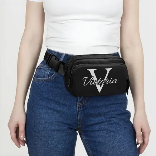 Vista 7 de Riñoneras personalizadas para mujeres y hombres, bolsa de cinturón personalizada con correa ajustable, riñoneras de moda, bolsa cruzada para la #01