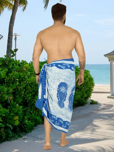 Vista 3 de LA LEELA Pareo de baño hawaiano para hombre