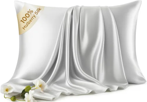 Vista 9 de Fundas de Almohada de Seda - Funda de Almohada de Lujo 6A 100% Seda de Morera para Cabello y Piel - Antiarrugas, Refrescante y Suave, Cremallera