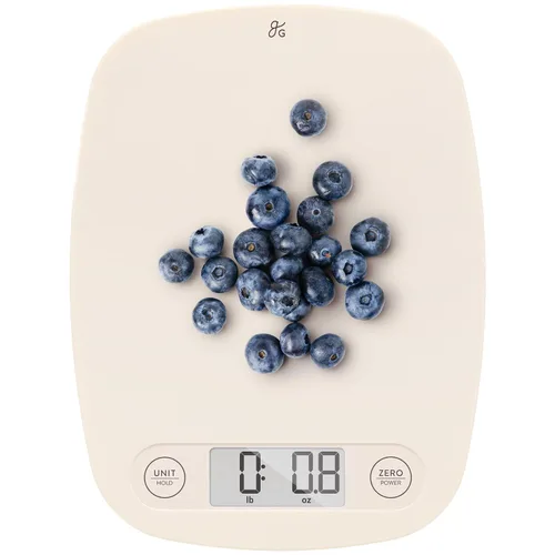 Vista 12 de Greater Goods Báscula de alimentos – Báscula digital de cocina, precisión de 1g (0.035 oz), tara fácil y conversión rápida, diseño compacto delgado