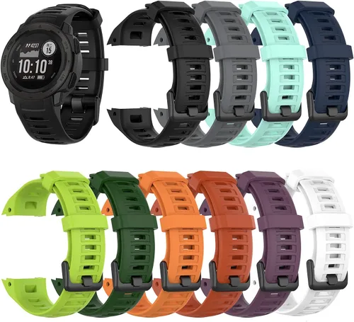 Vista 3 de Compatible con Garmin Instinct Solar/Tactical/Esports/Tide, 0.866 pulgadas de ancho, correa de repuesto de silicona suave para Garmin Instinct 2/2
