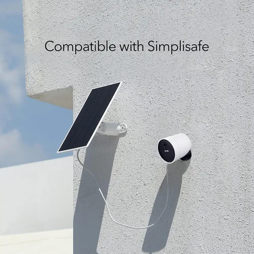 Vista 7 de Wasserstein Panel solar para cámara de seguridad inalámbrica SimpliSafe para exteriores, potente panel solar SimpliSafe para cámara al aire libre