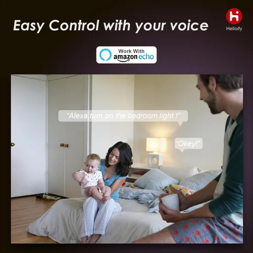 Vista 4 de helloify BR30 - Bombillas LED WiFi inteligentes, cambio multicolor RGBCW, blanco cálido a frío, regulable, compatible con Alexa y Google Home