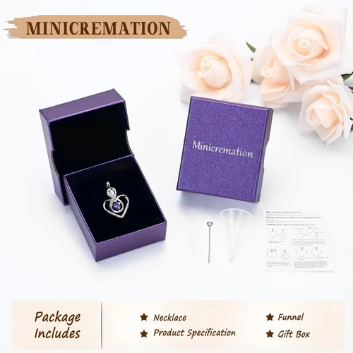 Vista 7 de Infinity Heart Urn Necklace for Women Cremation Jewelry Birthstone Pendant Necklace Memorial Keepsake Jewelry Urn Gift for Women