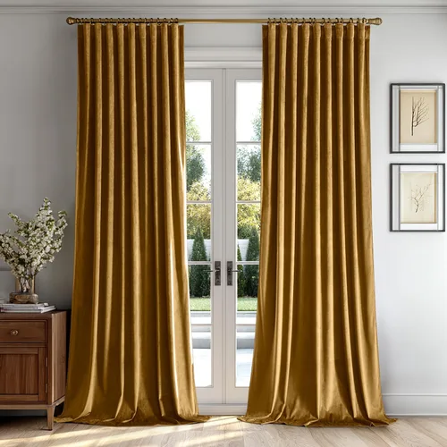 Vista 19 de MIULEE Cortinas de Terciopelo Negro de 84 Pulgadas de Largo 2 Paneles - Cortinas de Ventana con Pliegues Pinzados de Lujo que Oscurecen