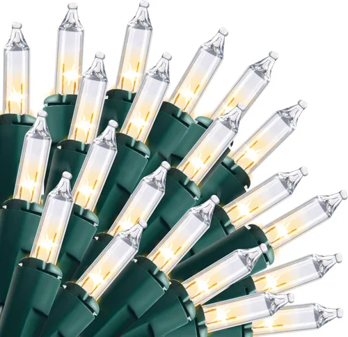 Vista 9 de Joiedomi Guirnalda de luces de Navidad transparentes para interiores, 100 unidades, mini luces blancas para exteriores, decoración de 19.4 pies
