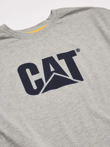 Vista 3 de Caterpillar Camiseta Tm Logo para hombre, Gris Jaspeado, XXL