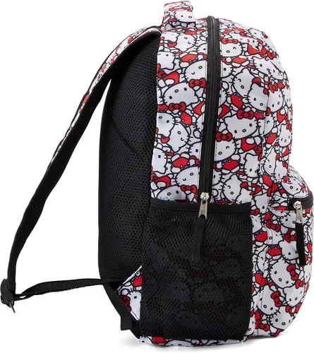 Vista 3 de Hello Kitty Allover - Mochila escolar con licencia oficial de Hello Kitty, Blanco