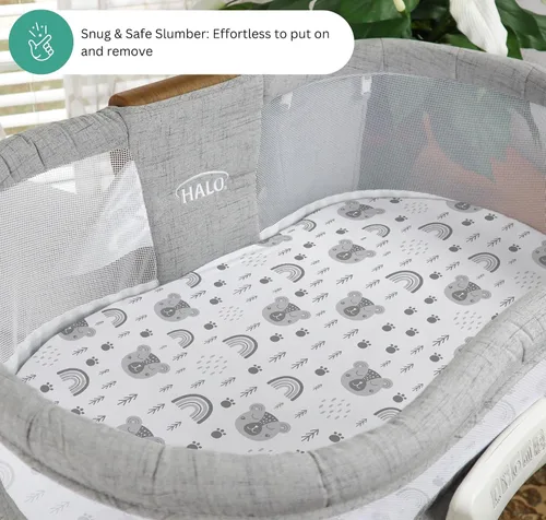 Vista 3 de TansyPanda - Sábanas de moisés Halo para BassiNest Luxe giratorias, calmantes, giratorias, lite, Essential Sleeper, paquete de 3, 33 x 17 pulgadas