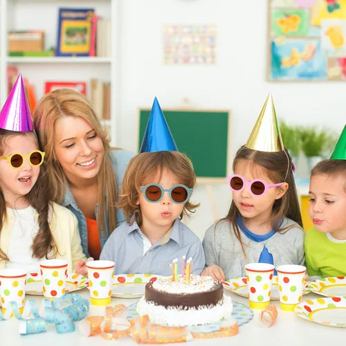 Vista 6 de HCDHAKN Gafas de sol para niños y niñas, recuerdos de fiesta, a granel, redondas, para niños de 2 a 10 años, gafas de sol coloridas para exteriores