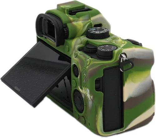 Vista 4 de TUYUNG - Funda de silicona para A7 III, funda protectora para cámara, compatible con cámaras Sony Alpha A7 III A7M3, verde militar